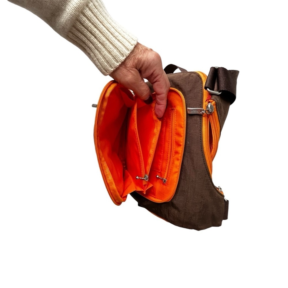 Baggallini Brown/Rust/Orange Color Block Multi-Po… - image 5